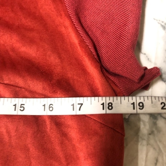 New York & Co 7th Ave Faux Suede Red Dress Size M NWT - Picture 5 of 6